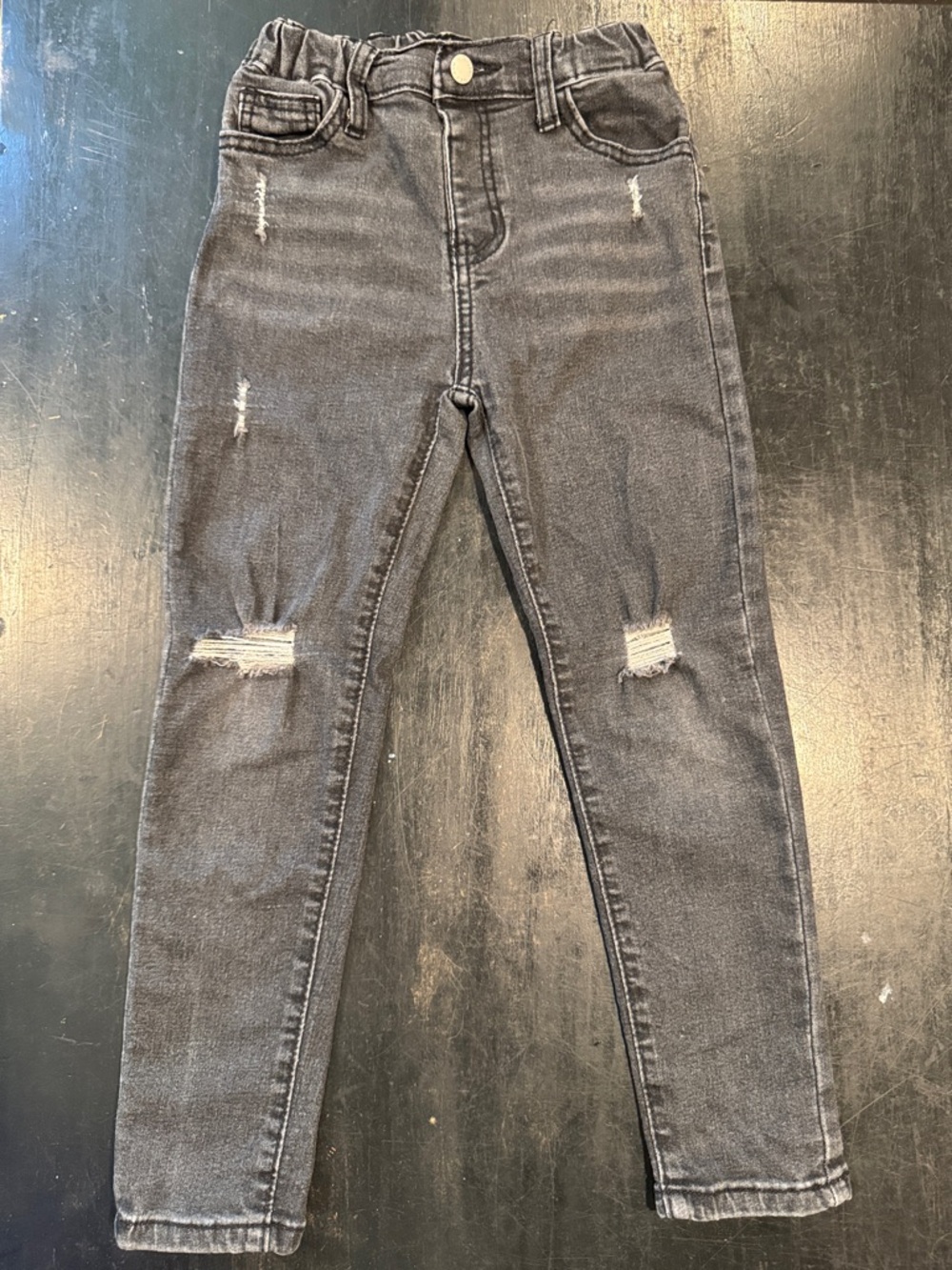4/$15 Kids Dark Grey/ Light Black Distressed Skinny Jeans